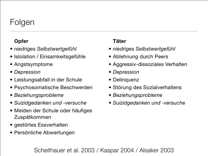 Mobbing und die Auswirkungen